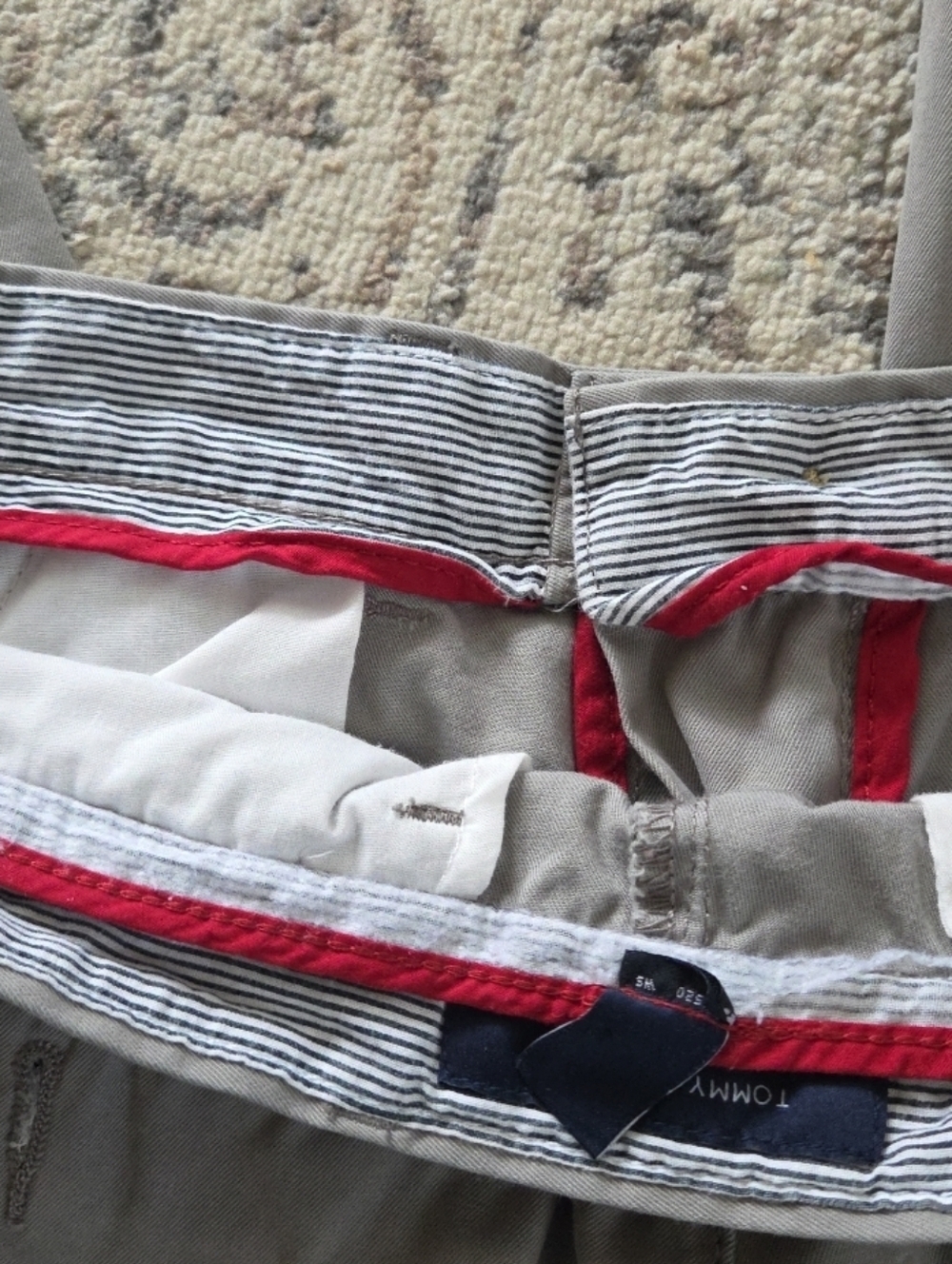 VTG Tommy Hilfiger Pants Mens 33 Gray 100% Cotton Khakis Chinos Flat Front 33x32 - Picture 8 of 10